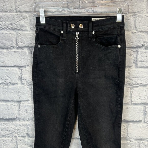 Rag & Bone Women Black Ash Coated Baxter Denim Stretch Jeans Size 26X26 (24X26)‎ - Picture 4 of 15